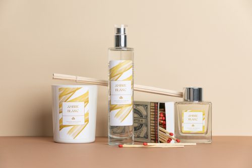Ensemble produits parfumés Ambre Blanc - Touches de Parfum